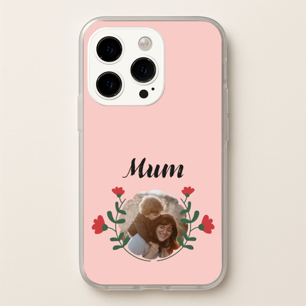 Mum Red Flowers - Personalised Mother's Day  - Mother's Day Phone Case for iPhone 14 Pro