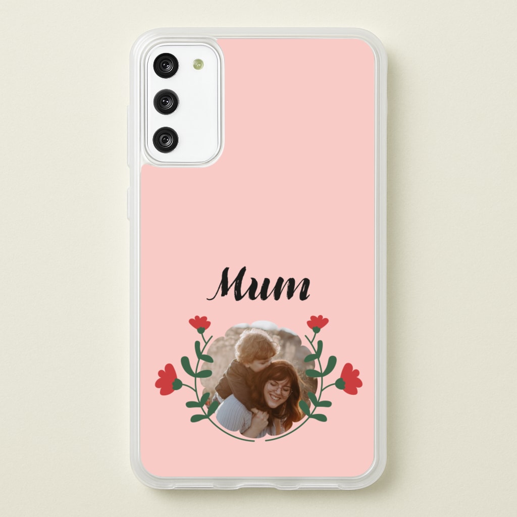 Mum Red Flowers - Personalised Mother's Day  - Mother's Day Phone Case for Galaxy S20FE