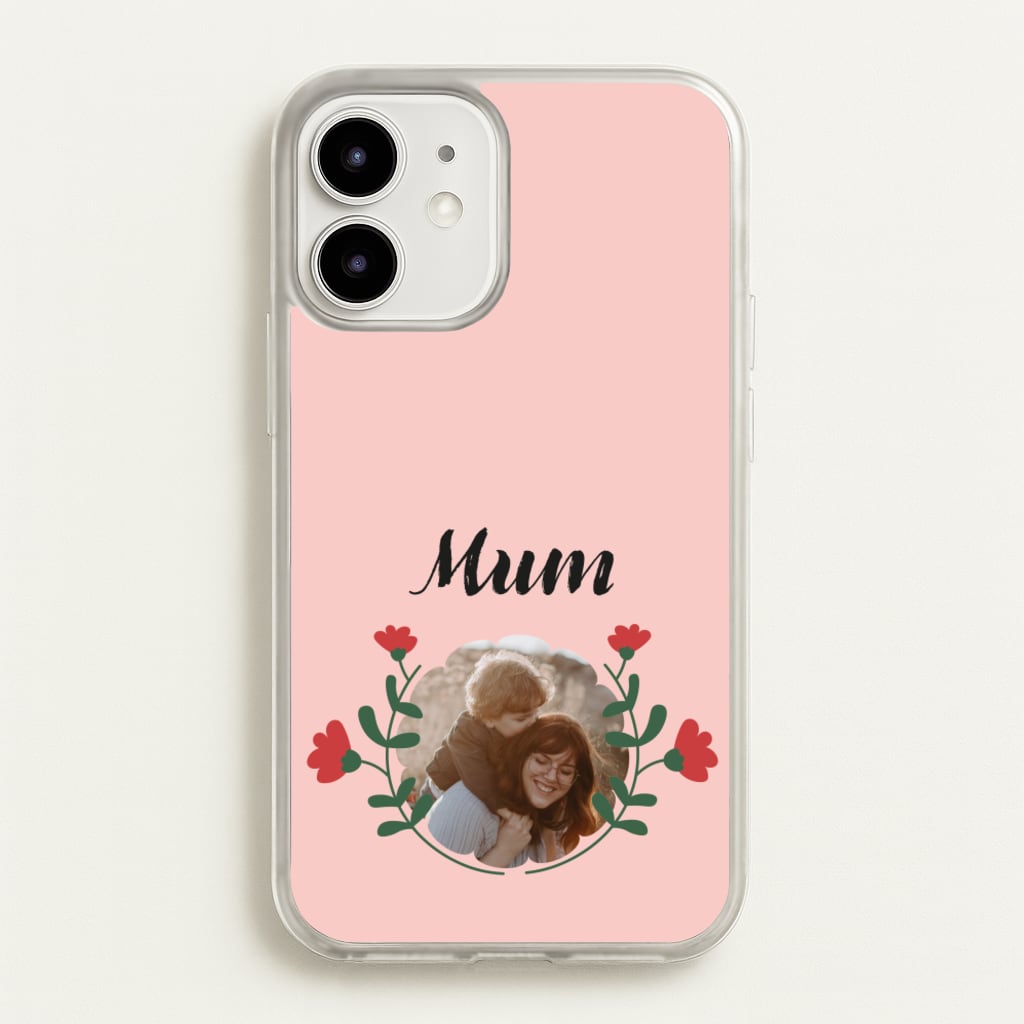 Mum Red Flowers - Personalised Mother's Day  - Mother's Day Phone Case for iPhone 12 Mini