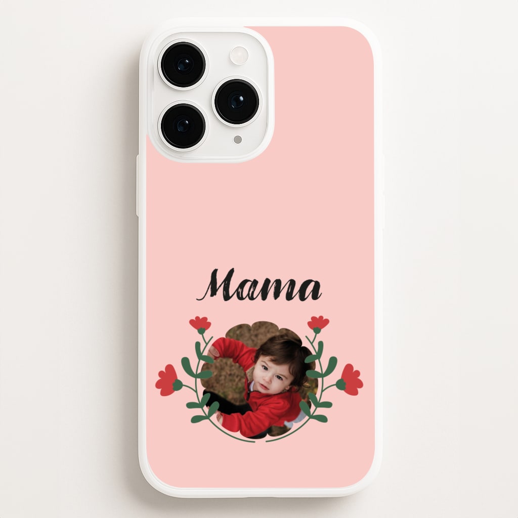 Mama Red Flowers - Personalised Mother's Day  - Mother's Day Phone Case for iPhone 16 Pro Max