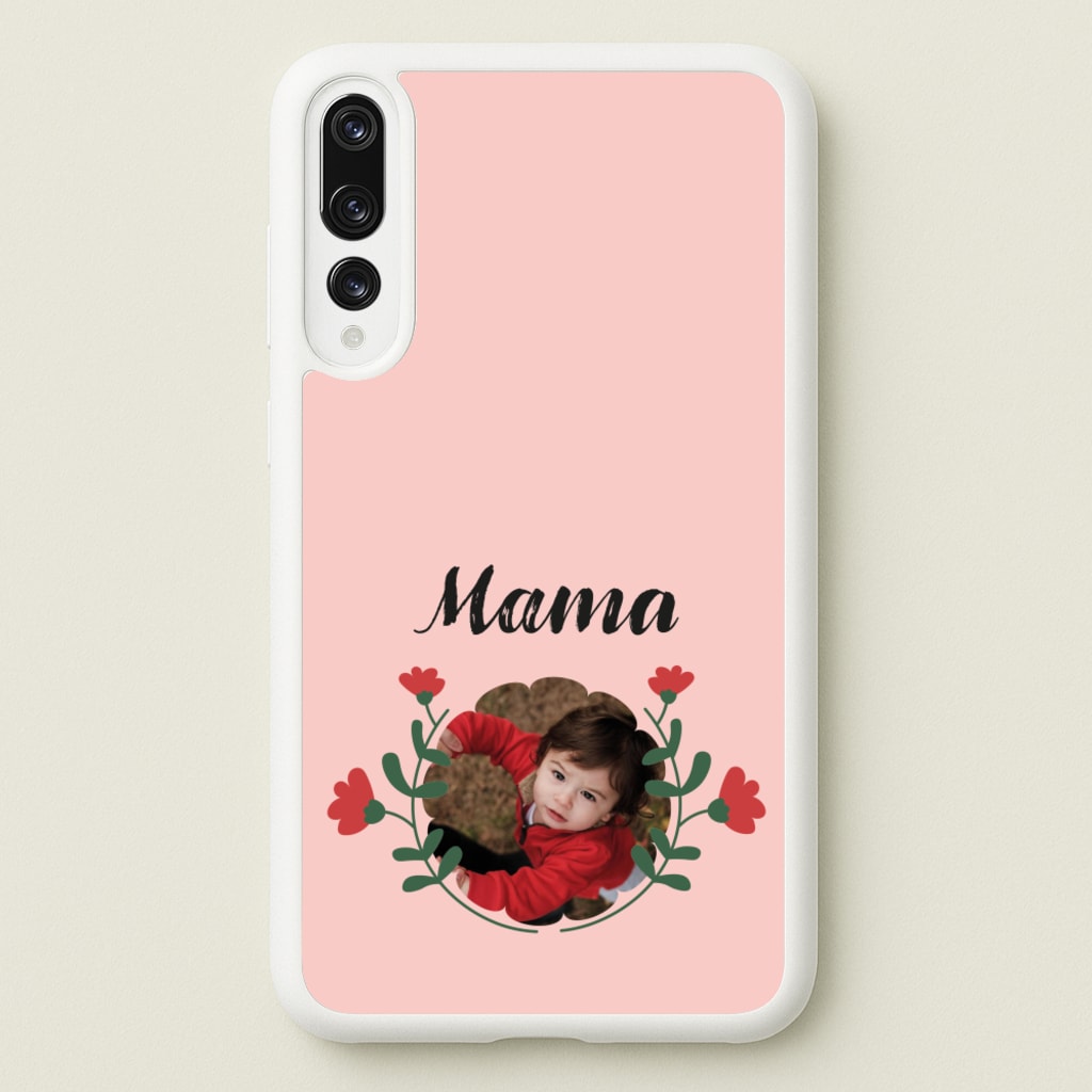 Mama Red Flowers - Personalised Mother's Day  - Mother's Day Phone Case for Huawei P20 Pro