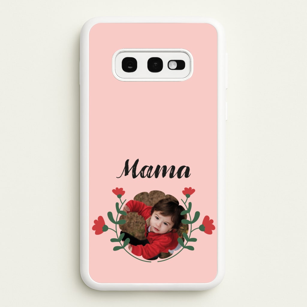 Mama Red Flowers - Personalised Mother's Day  - Mother's Day Phone Case for Galaxy S10e