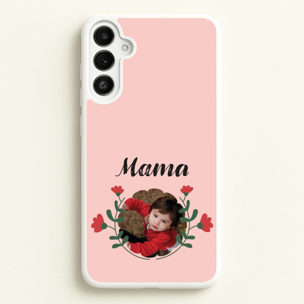 Mama Red Flowers - Personalised Mother's Day  - Mother's Day Phone Case for Galaxy A34