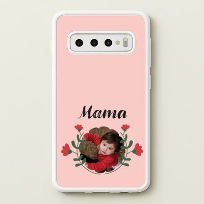 Mama Red Flowers - Personalised Mother's Day  - Mother's Day Phone Case for Galaxy S10