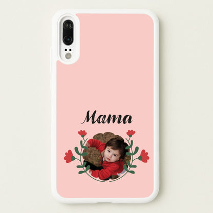 Mama Red Flowers - Personalised Mother's Day  - Mother's Day Phone Case for Huawei P20