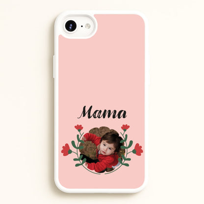 Mama Red Flowers - Personalised Mother's Day  - Mother's Day Phone Case for iPhone 6 Plus / 7 Plus / 8 Plus