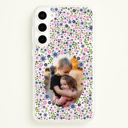 Detailed Flower Pattern - Personalised Mother's Day  - Mother's Day Phone Case for Galaxy S23 Plus