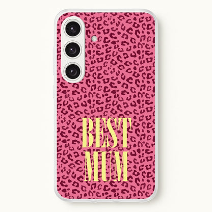 Best Mum Leopard Print  - Mother's Day Phone Case for Galaxy S24