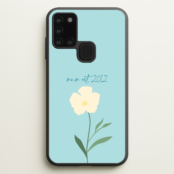 Baby Blue Mum Est  - Mother's Day Phone Case for Galaxy A21s