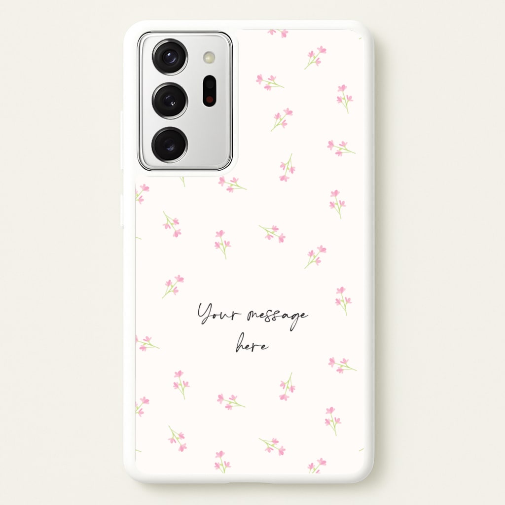 Floral Personalised Message  - Mother's Day Phone Case for Galaxy Note 20 Ultra