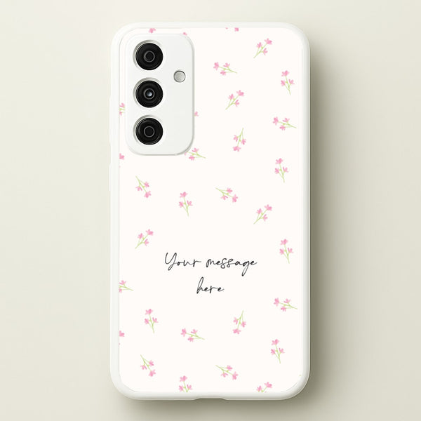 Floral Personalised Message  - Mother's Day Phone Case for Galaxy A35