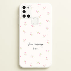 Floral Personalised Message  - Mother's Day Phone Case for Galaxy A21s