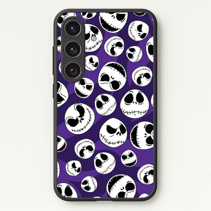 Skull Pattern  - Nightmare Before Christmas Phone Case for Galaxy S24