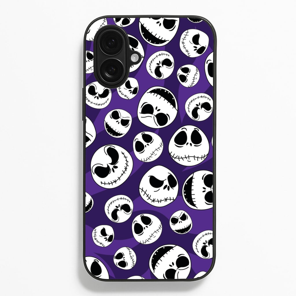 Skull Pattern  - Nightmare Before Christmas Phone Case for iPhone 16 Plus
