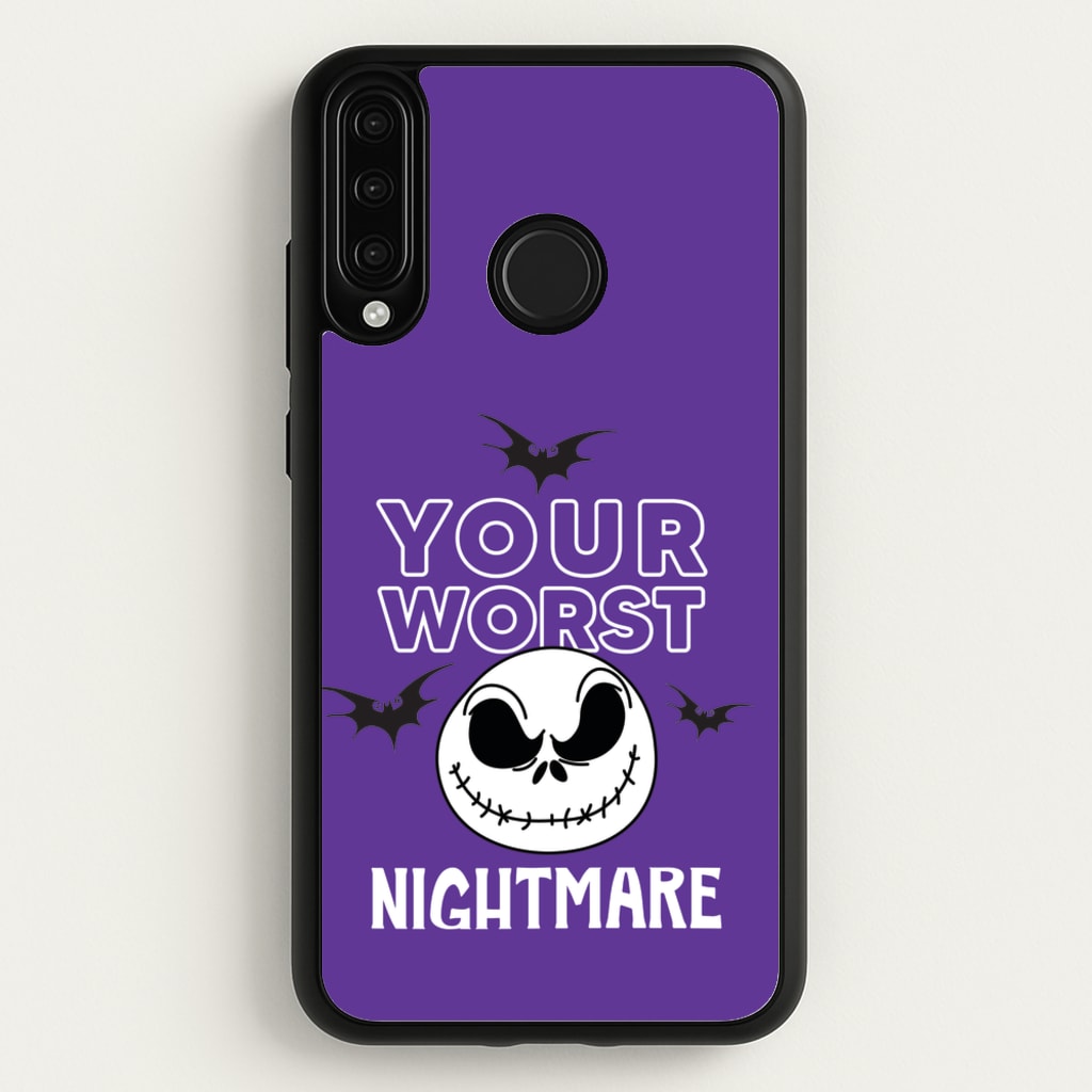 Your Worst Nightmare Purple  - Nightmare Before Christmas Phone Case for Huawei P30 Lite