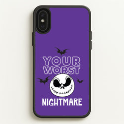 Your Worst Nightmare Purple  - Nightmare Before Christmas Phone Case for iPhone XS Max
