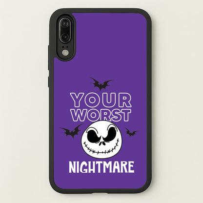Your Worst Nightmare Purple  - Nightmare Before Christmas Phone Case for Huawei P20