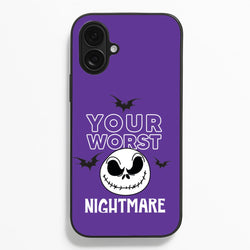 Your Worst Nightmare Purple  - Nightmare Before Christmas Phone Case for iPhone 16 Plus