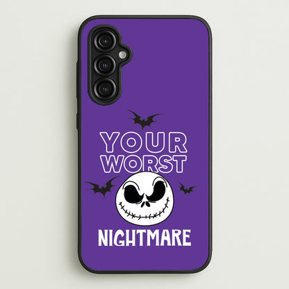 Your Worst Nightmare Purple  - Nightmare Before Christmas Phone Case for Galaxy A14