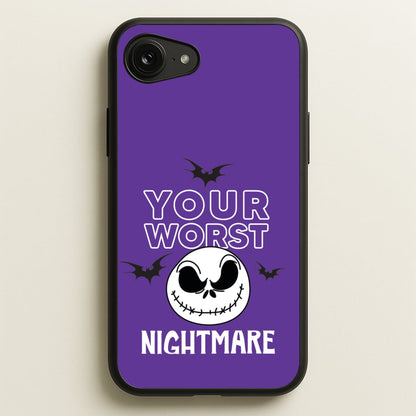 Your Worst Nightmare Purple  - Nightmare Before Christmas Phone Case for iPhone 16e