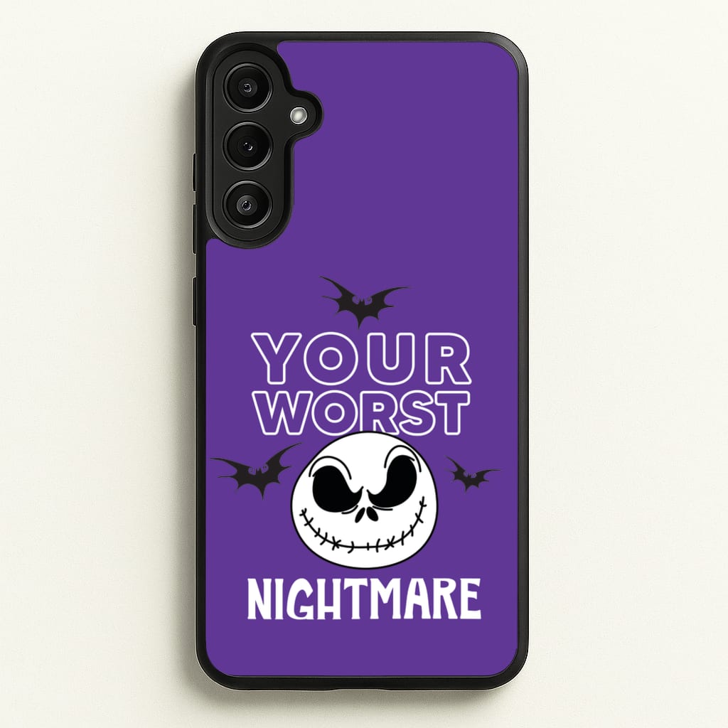 Your Worst Nightmare Purple  - Nightmare Before Christmas Phone Case for Galaxy A34