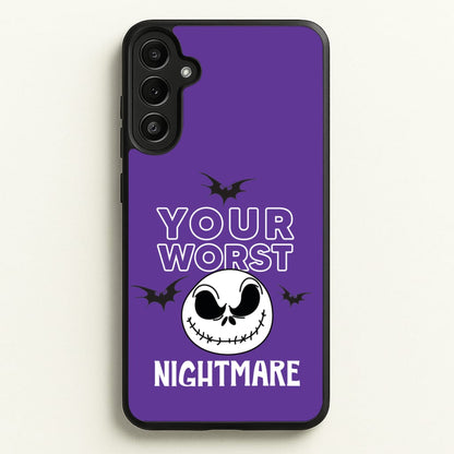 Your Worst Nightmare Purple  - Nightmare Before Christmas Phone Case for Galaxy A34