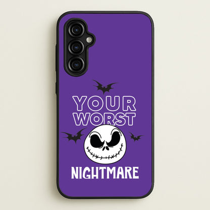 Your Worst Nightmare Purple  - Nightmare Before Christmas Phone Case for Galaxy A54