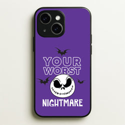 Your Worst Nightmare Purple  - Nightmare Before Christmas Phone Case for iPhone 15 Plus