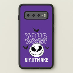 Your Worst Nightmare Purple  - Nightmare Before Christmas Phone Case for Galaxy S10 Plus