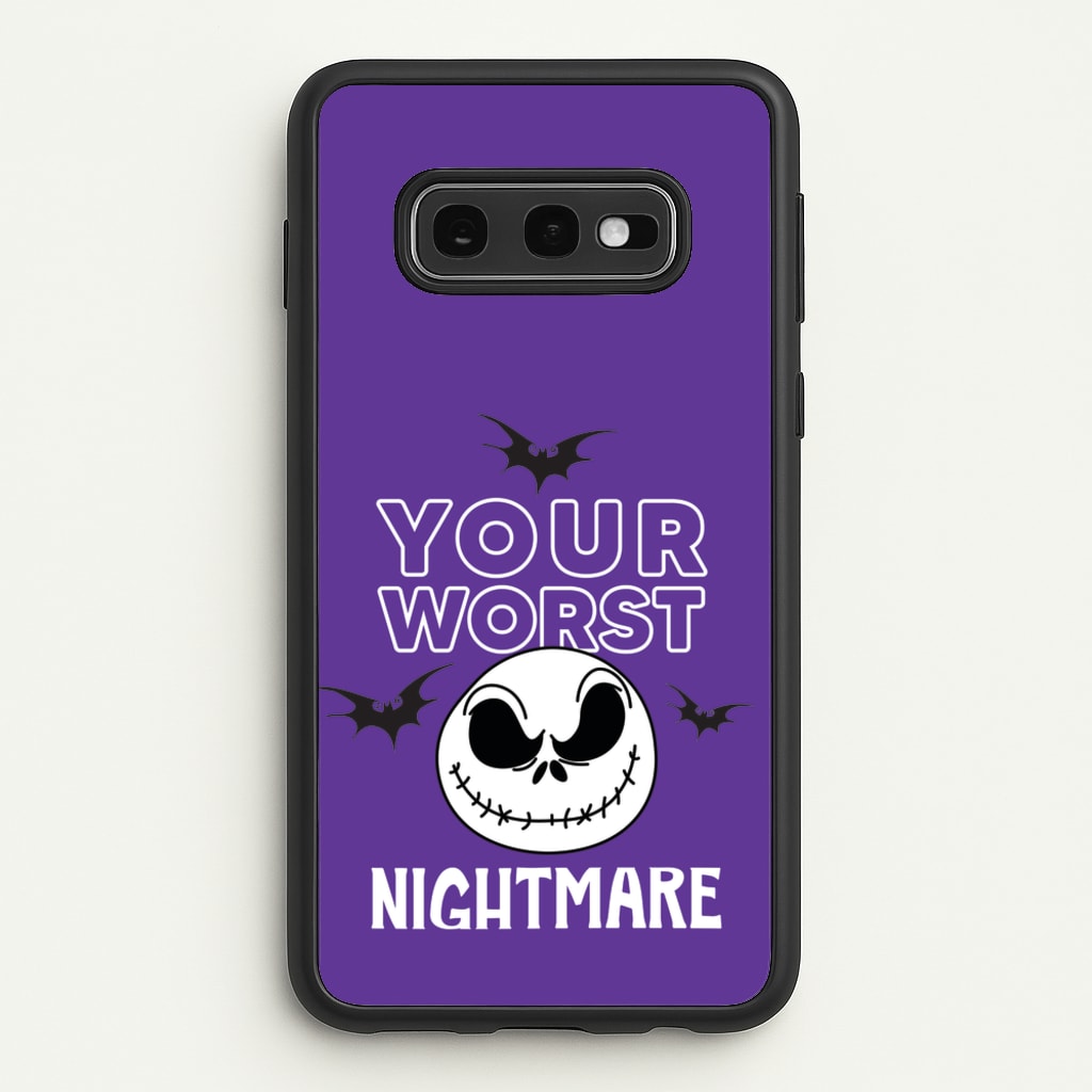 Your Worst Nightmare Purple  - Nightmare Before Christmas Phone Case for Galaxy S10e