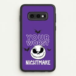 Your Worst Nightmare Purple  - Nightmare Before Christmas Phone Case for Galaxy S10e