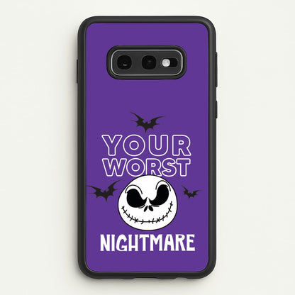 Your Worst Nightmare Purple  - Nightmare Before Christmas Phone Case for Galaxy S10e