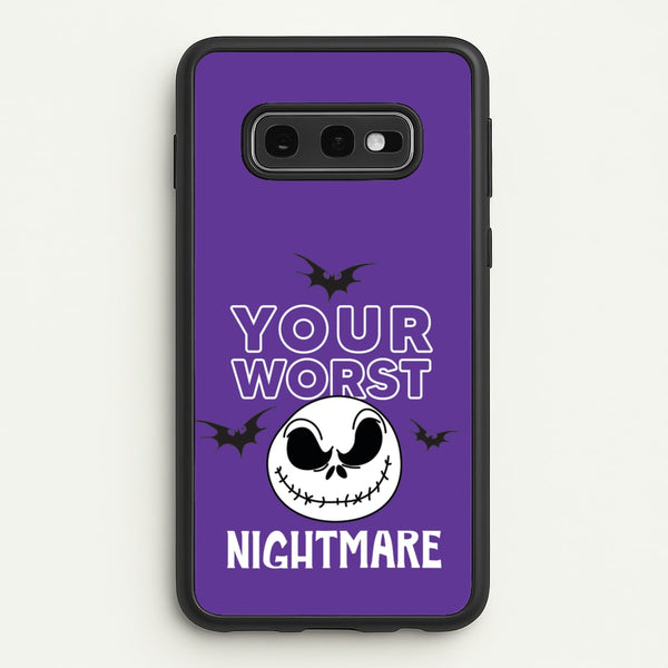 Your Worst Nightmare Purple  - Nightmare Before Christmas Phone Case for Galaxy S10e