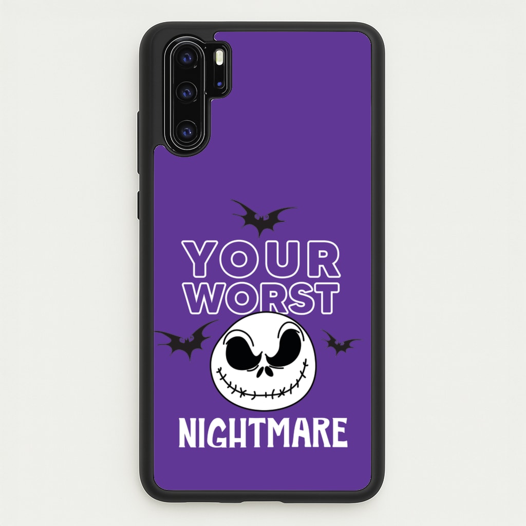 Your Worst Nightmare Purple  - Nightmare Before Christmas Phone Case for Huawei P30 Pro