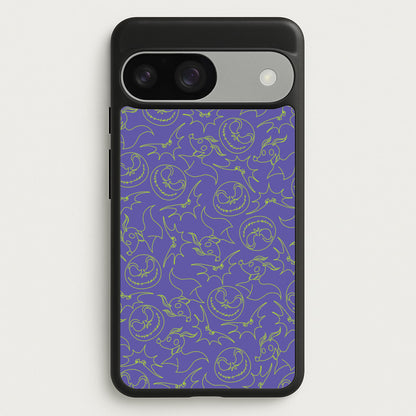 Purple And Green Pattern  - Nightmare Before Christmas Phone Case for Google Pixel 9 / 9 Pro