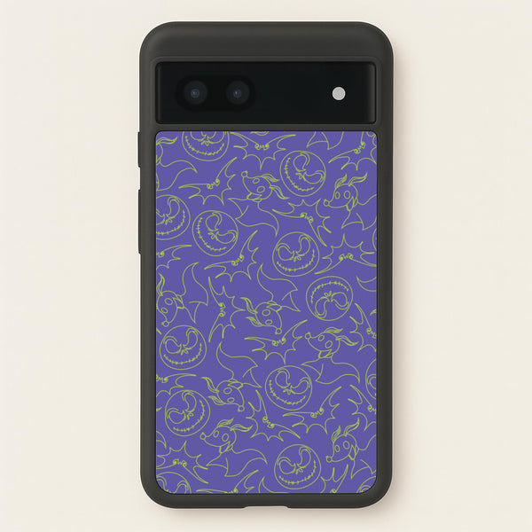 Purple And Green Pattern  - Nightmare Before Christmas Phone Case for Google Pixel 7a