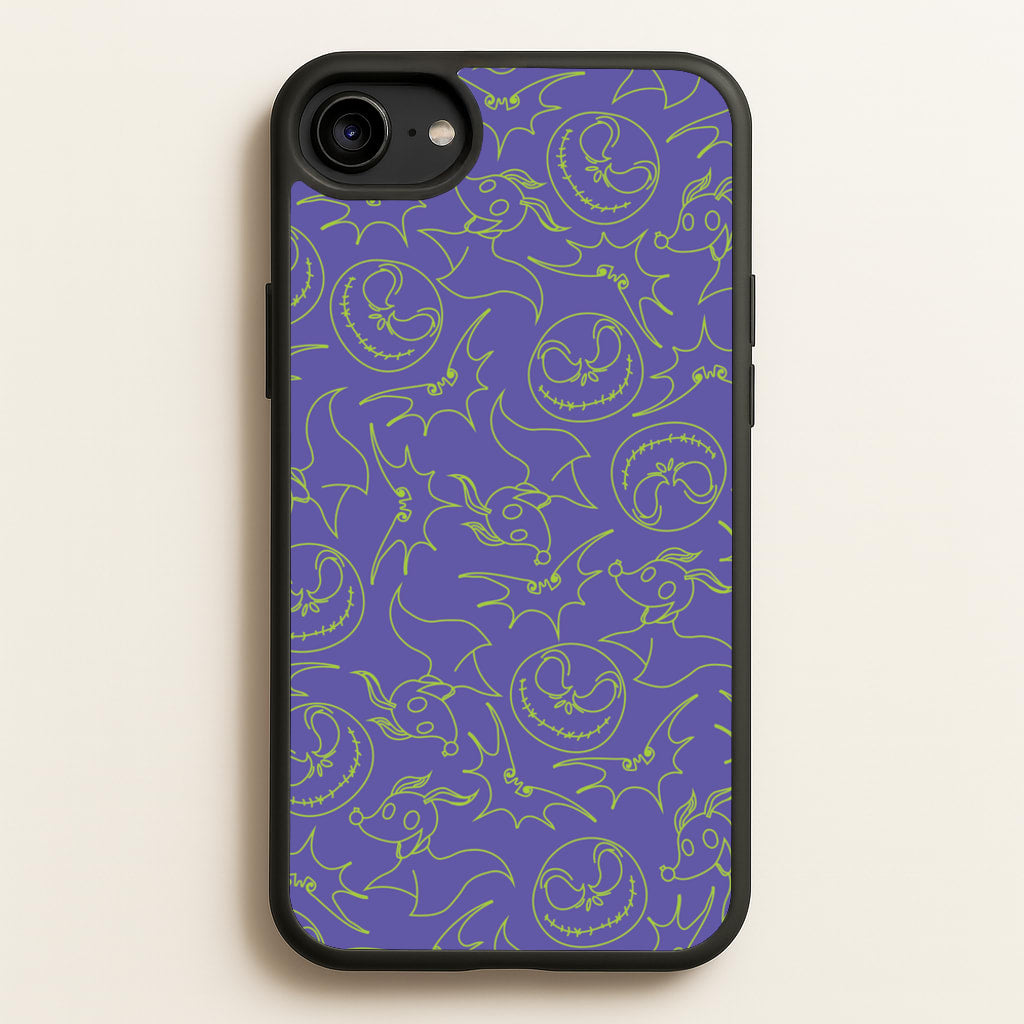 Purple And Green Pattern  - Nightmare Before Christmas Phone Case for iPhone 6 / 7 / 8 / SE
