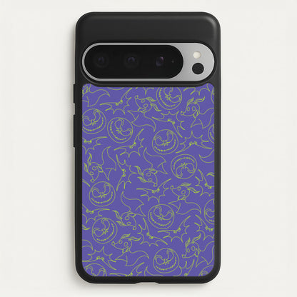Purple And Green Pattern  - Nightmare Before Christmas Phone Case for Google Pixel 9 Pro XL