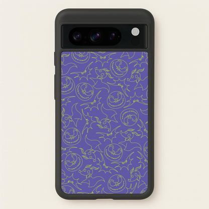 Purple And Green Pattern  - Nightmare Before Christmas Phone Case for Google Pixel 8 Pro
