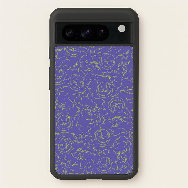 Purple And Green Pattern  - Nightmare Before Christmas Phone Case for Google Pixel 8 Pro