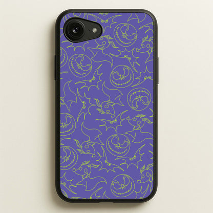Purple And Green Pattern  - Nightmare Before Christmas Phone Case for iPhone 16e