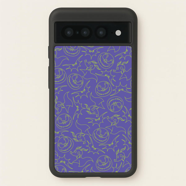 Purple And Green Pattern  - Nightmare Before Christmas Phone Case for Google Pixel 7 Pro