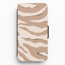 Neutral Tiger Print Flip / Wallet Phone Case