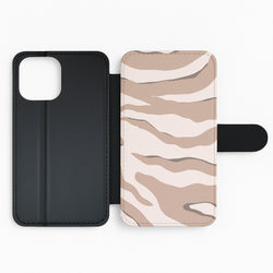 Neutral Tiger Print Flip / Wallet Phone Case