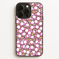 Mushroom Pattern - Pink  - The Super Mario Bros Phone Case for iPhone 16 Pro Max
