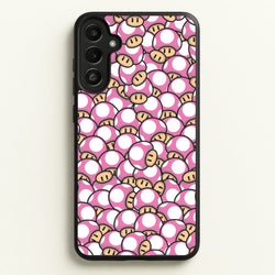Mushroom Pattern - Pink  - The Super Mario Bros Phone Case for Galaxy A34