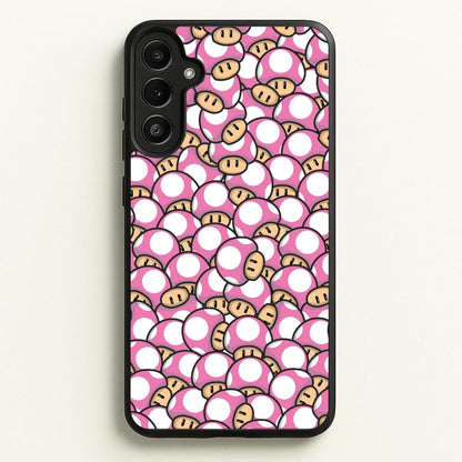 Mushroom Pattern - Pink  - The Super Mario Bros Phone Case for Galaxy A34