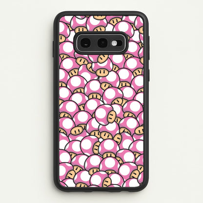 Mushroom Pattern - Pink  - The Super Mario Bros Phone Case for Galaxy S10e