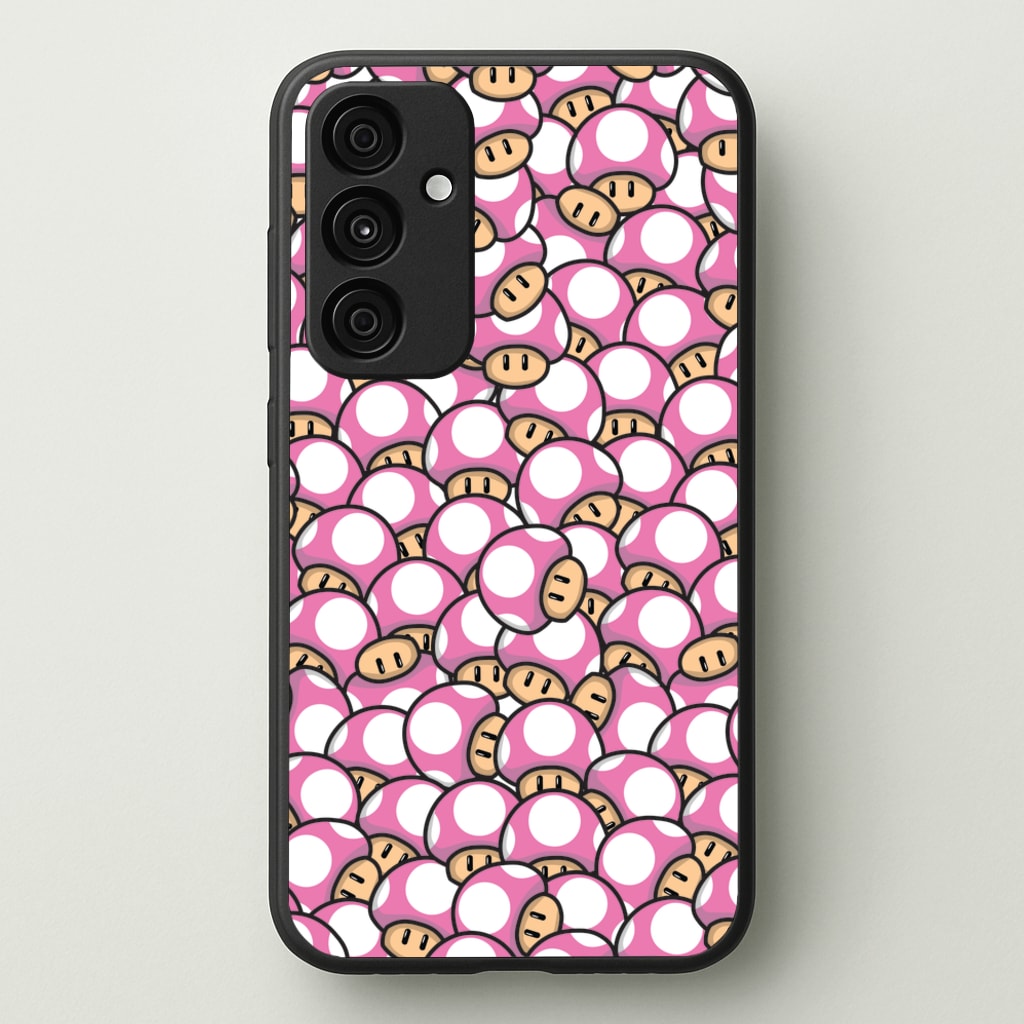 Mushroom Pattern - Pink  - The Super Mario Bros Phone Case for Galaxy A55