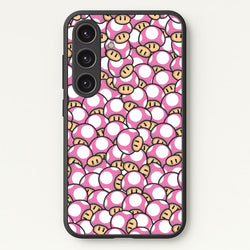 Mushroom Pattern - Pink  - The Super Mario Bros Phone Case for Galaxy S25